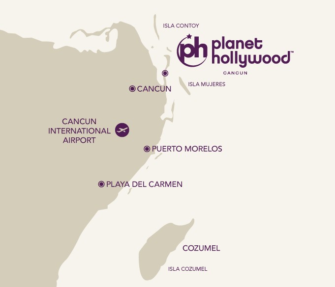 showing the difference between cancun and costa mujeres, isla mujeres and playa del carmen on a map so that viewers can see the distance and differences between them